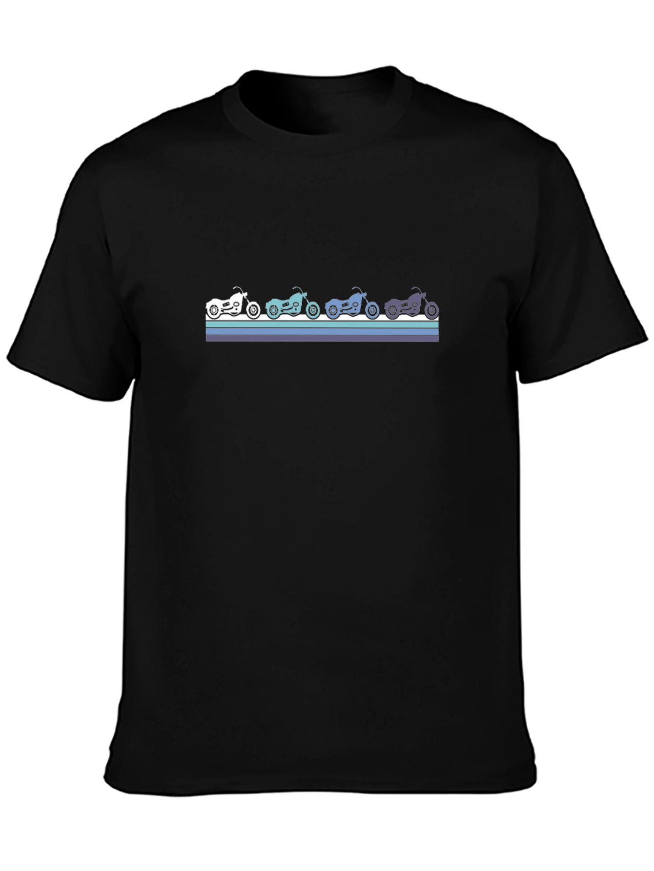 Retro Motorcycle Graphic Tee - Black