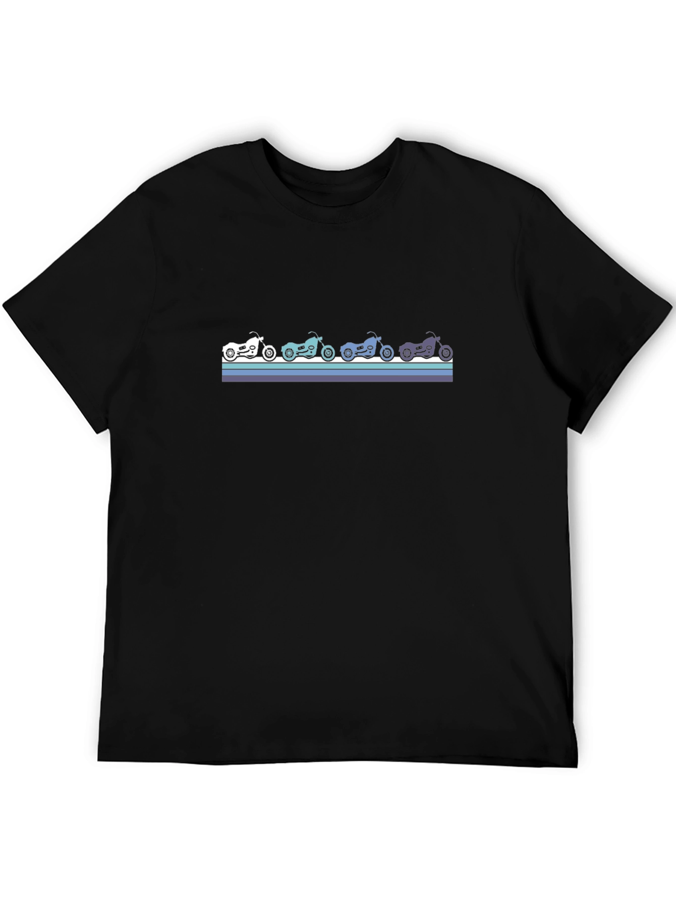 Retro Motorcycle Graphic Tee - Black