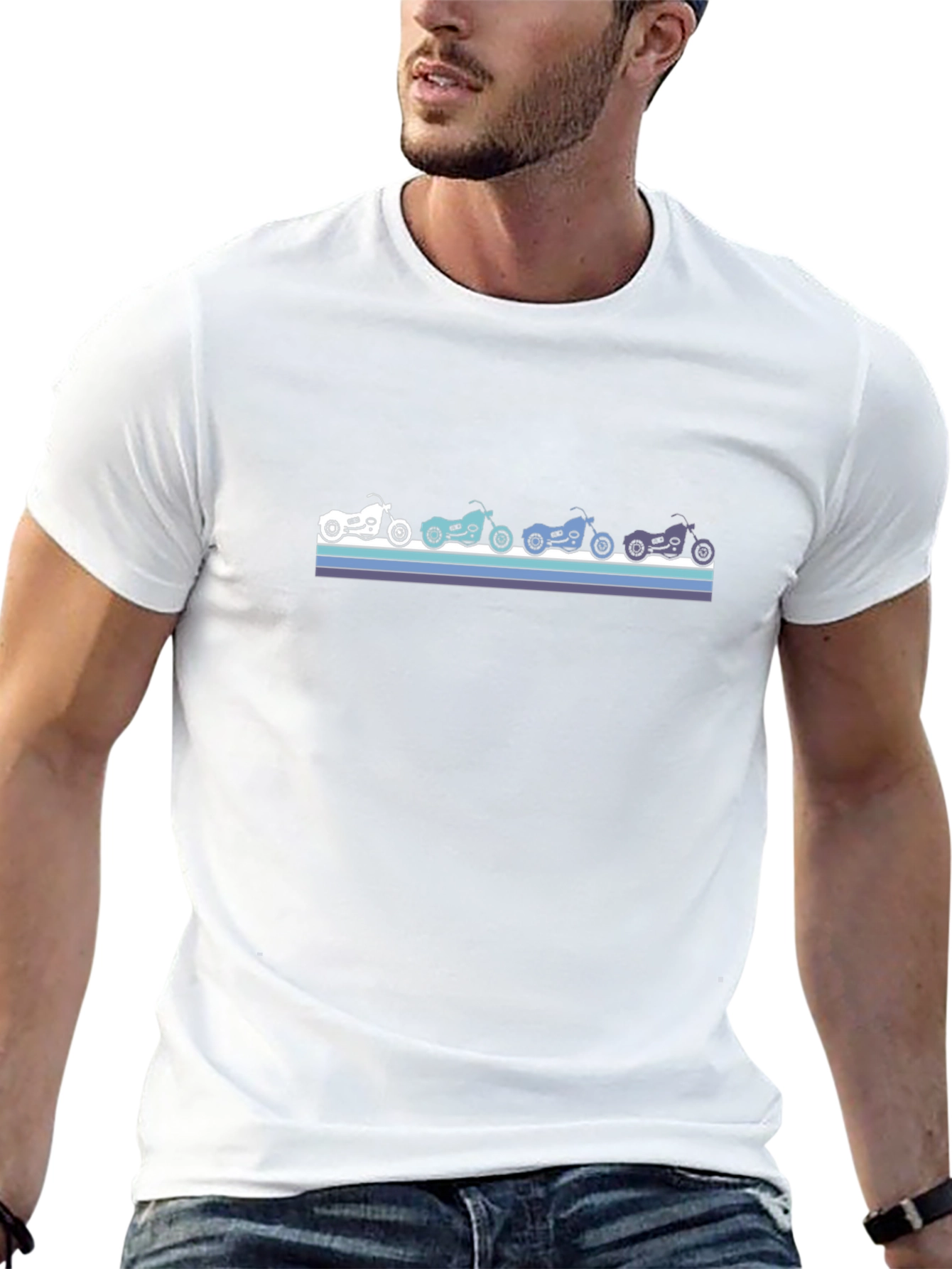 Retro Motorcycle Graphic Tee - Black