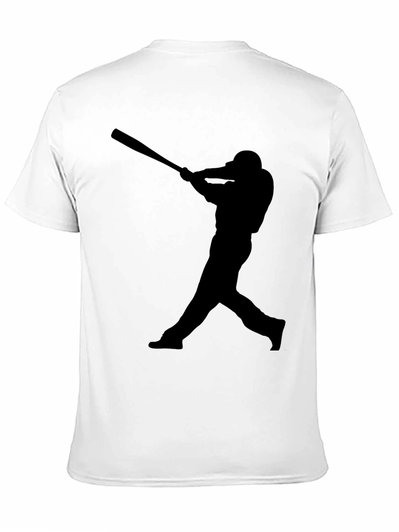 Baseball Player Silhouette T-Shirt - Black