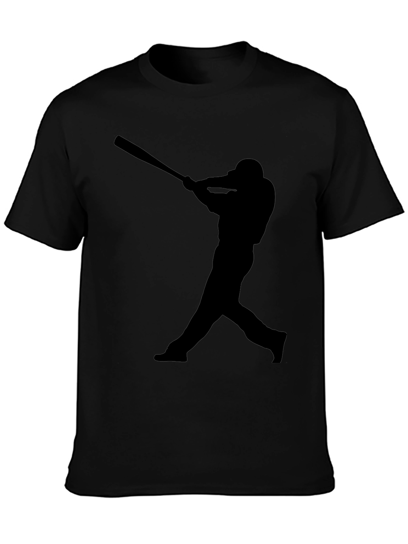 Baseball Player Silhouette T-Shirt - Black