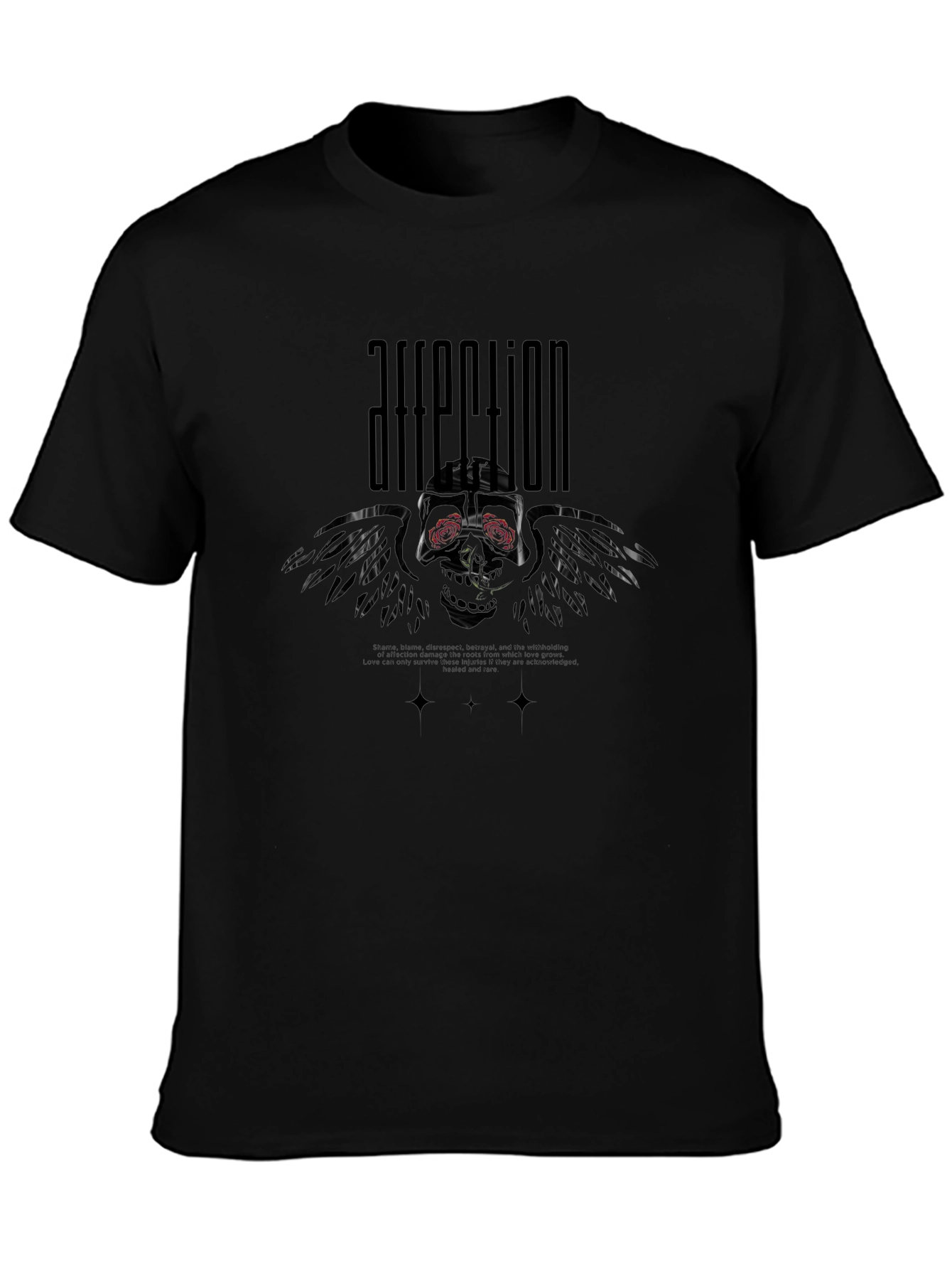 Affection Skull Winged Graphic T-Shirt