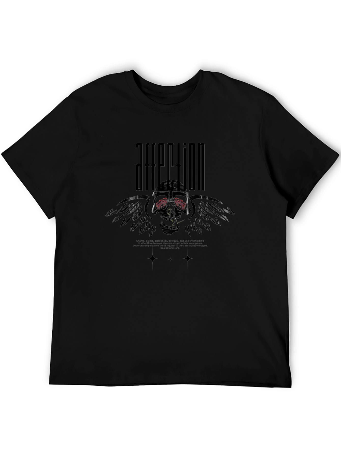 Affection Skull Winged Graphic T-Shirt