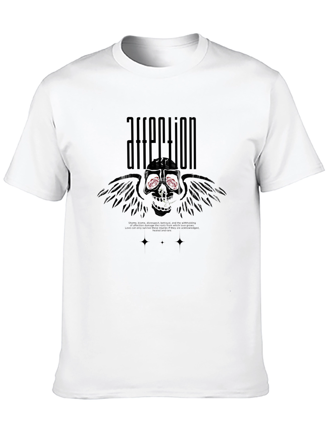 Affection Skull Winged Graphic T-Shirt