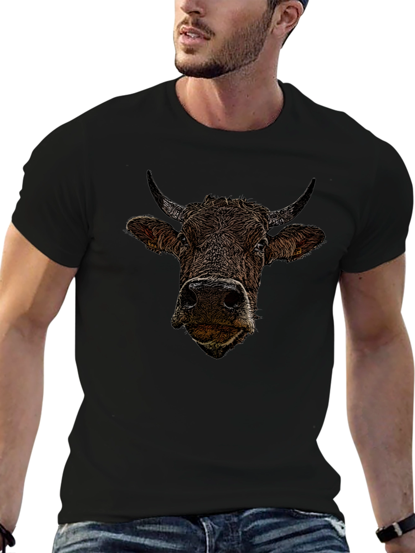 Bull Graphic Black T-Shirt