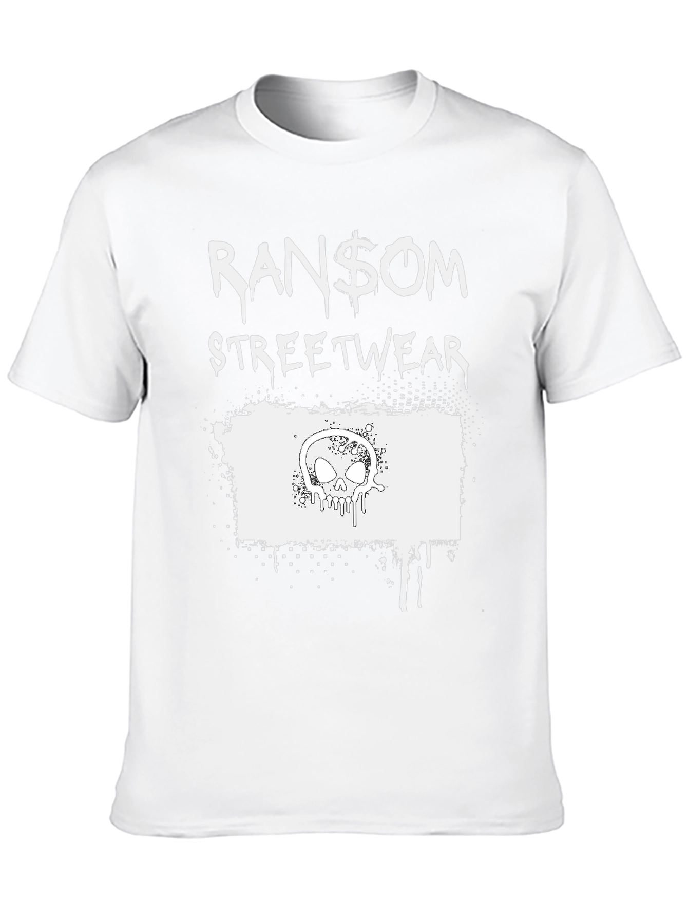 Ransom Streetwear T-Shirt with Skull Graphic - Black
