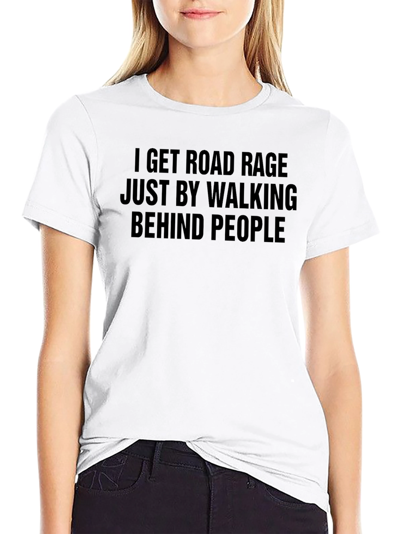 Road Rage Walking Graphic Tee - Sarcastic Black T-Shirt