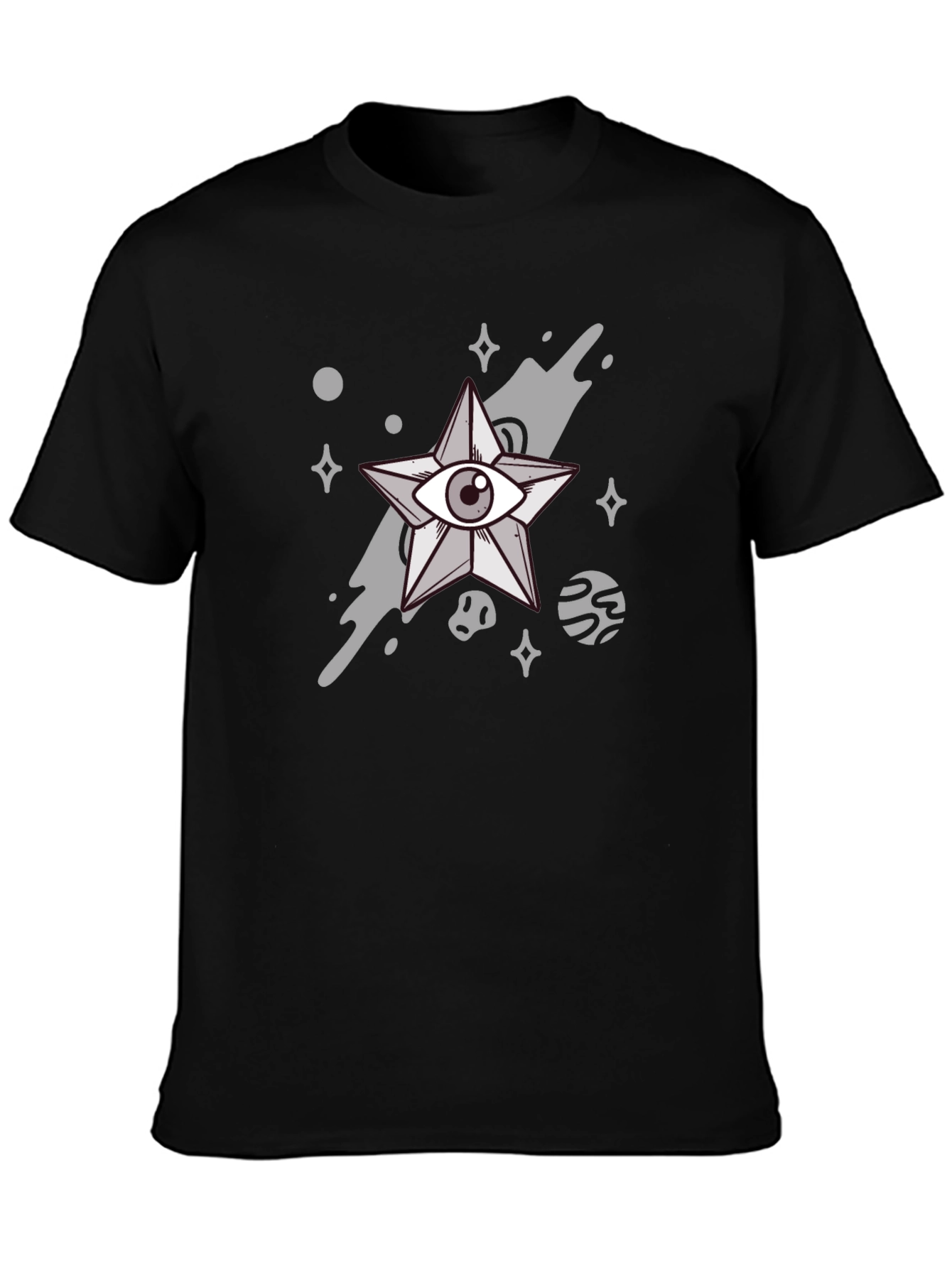 Cosmic Eye Star Graphic Black Tee
