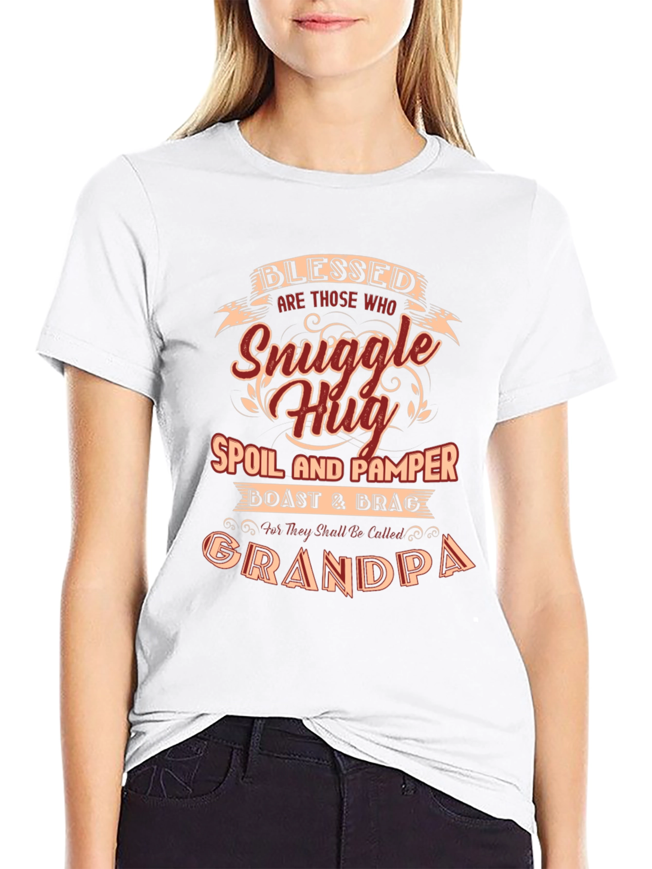 Blessed Grandpa T-Shirt - Snuggle Hug Design