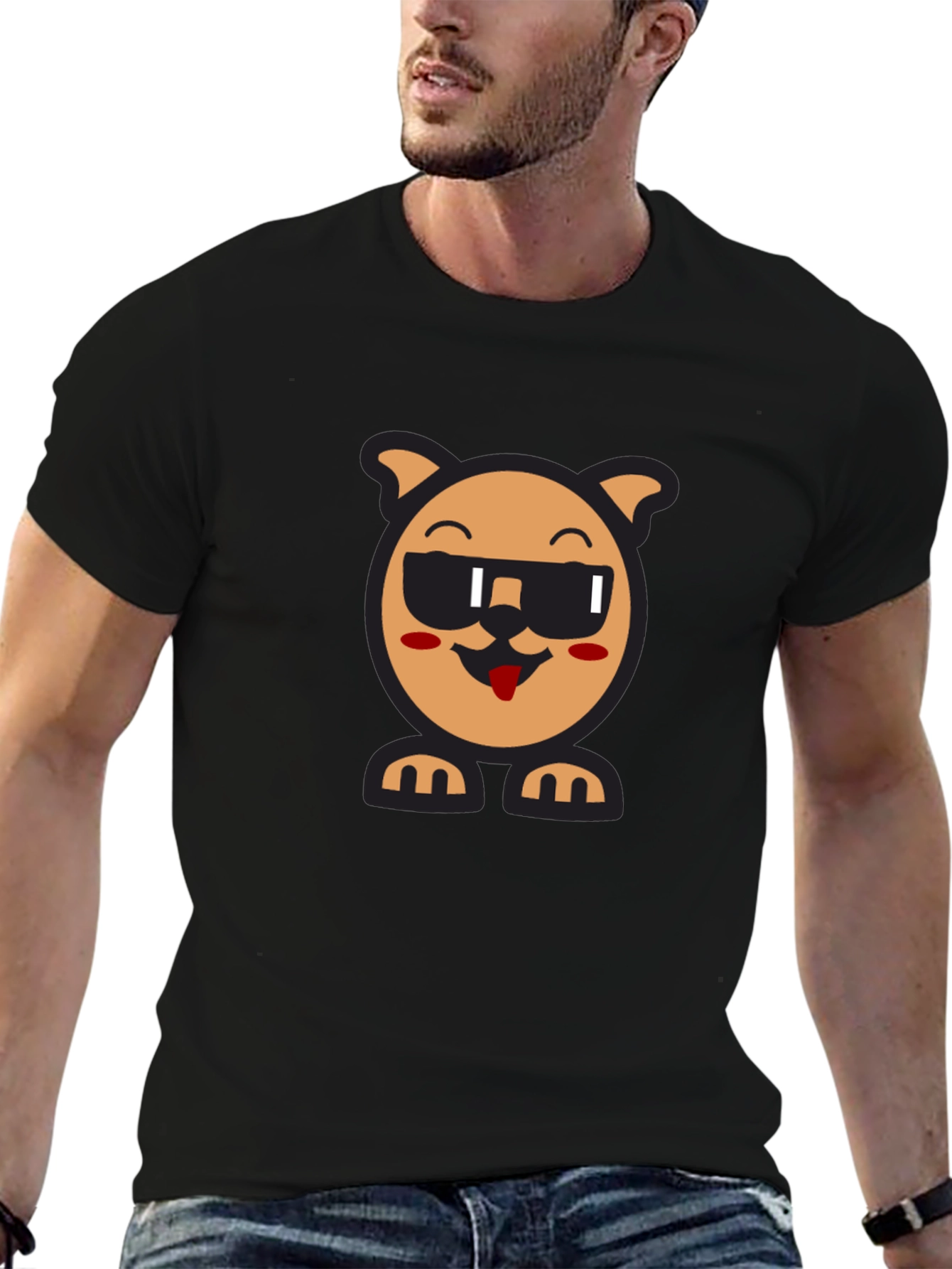 Cool Dog Graphic Tee - Black Unisex Shirt