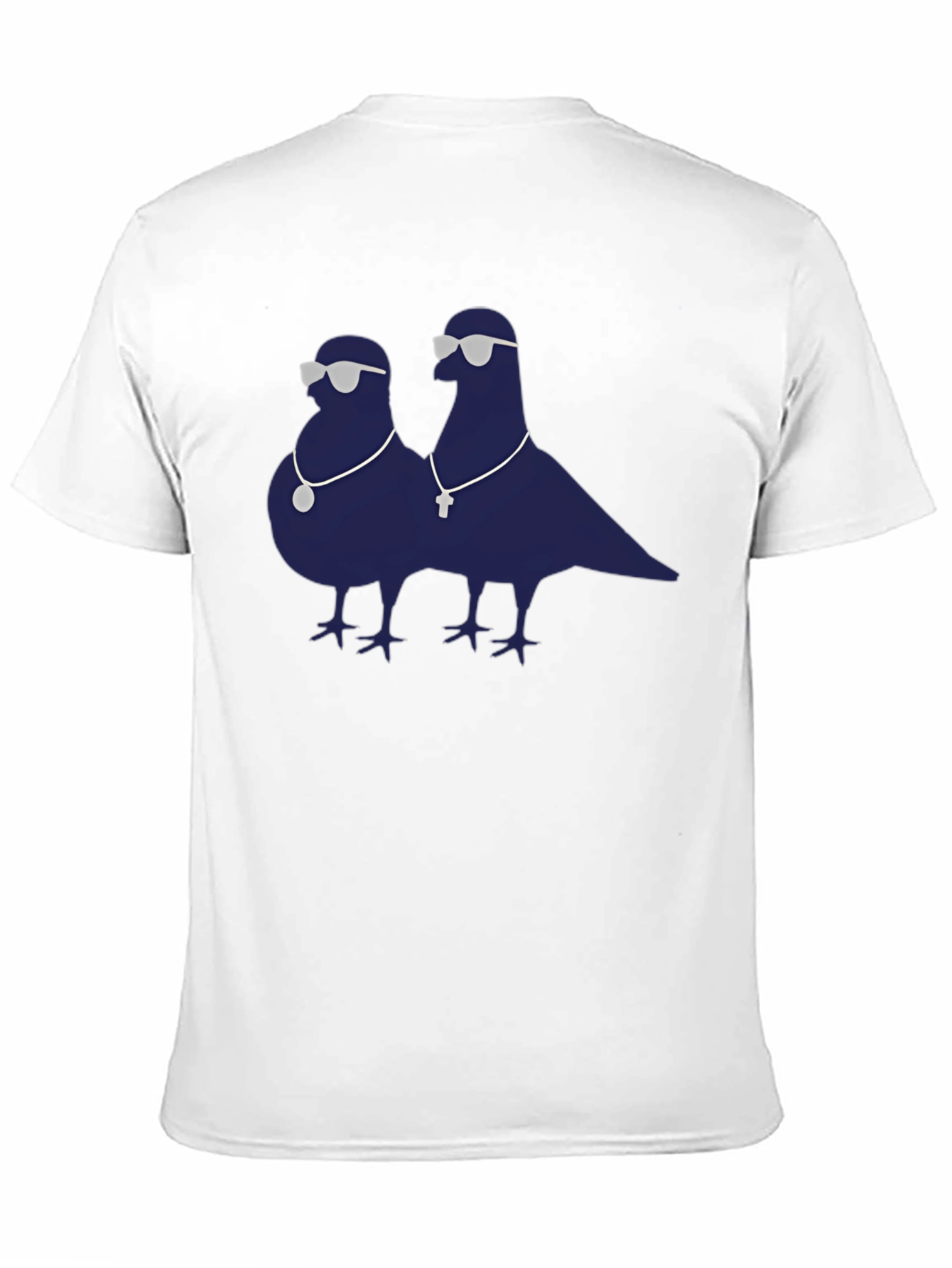 Cool Pigeons Graphic Tee - Black Cotton Blend T-Shirt