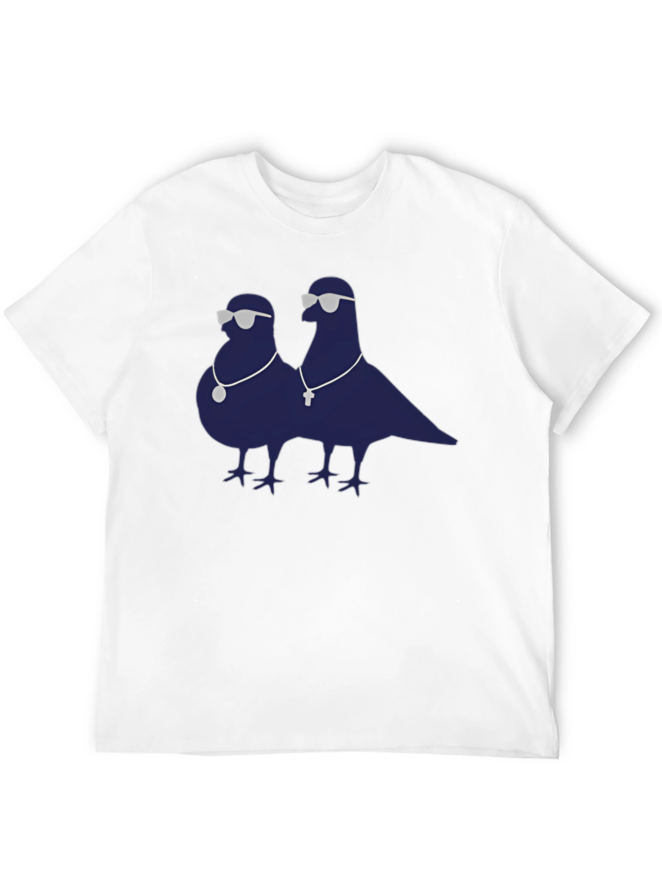 Cool Pigeons Graphic Tee - Black Cotton Blend T-Shirt