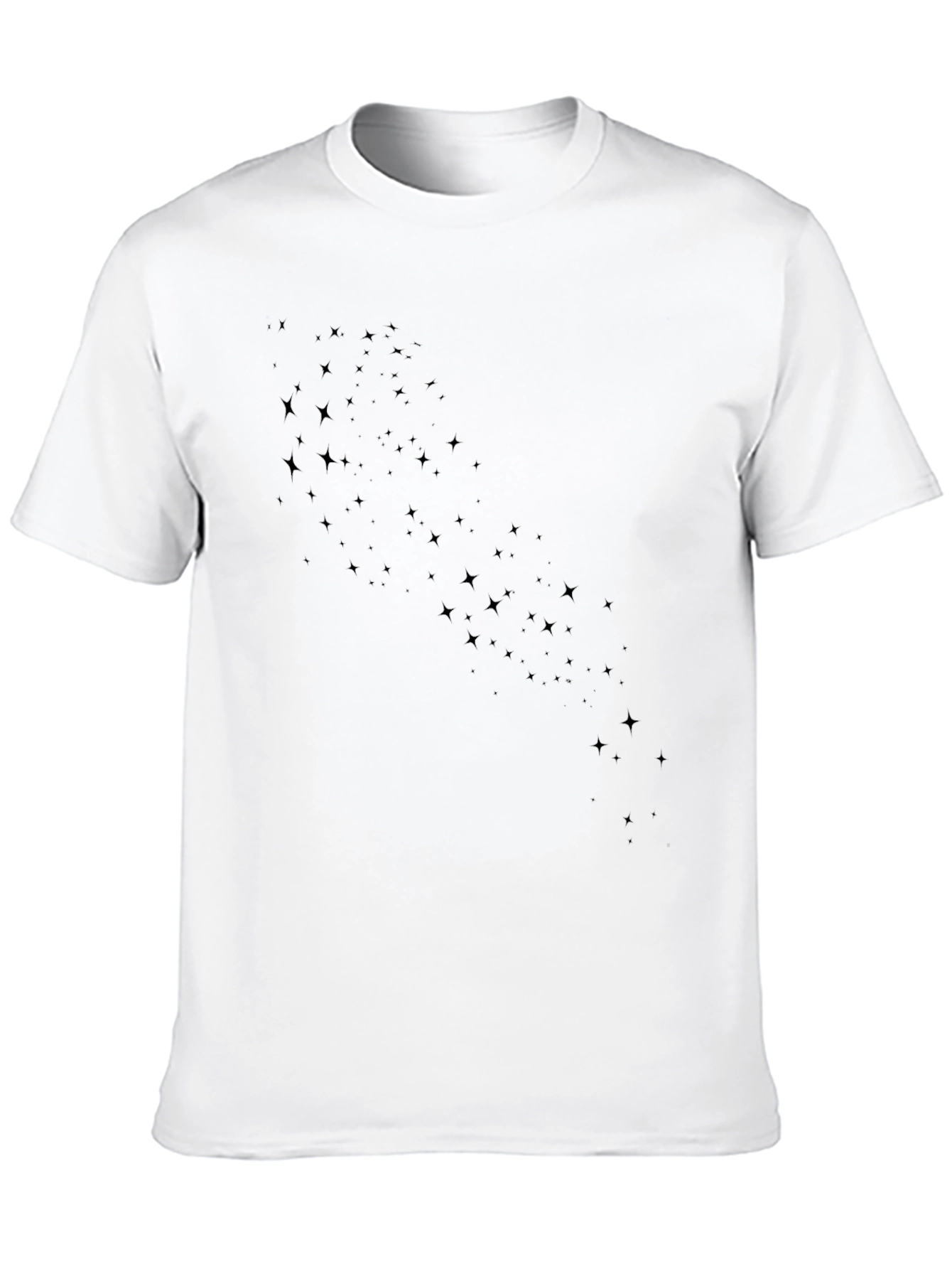 Stylish Black Crew Neck Tee with Subtle Star Pattern