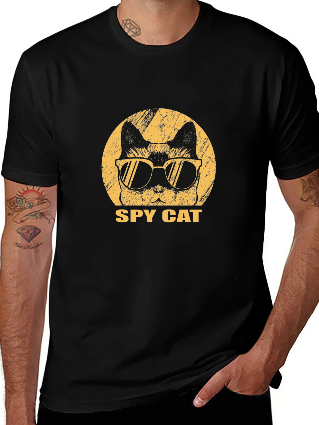 Spy Cat Graphic Tee - Cool Cat Shirt