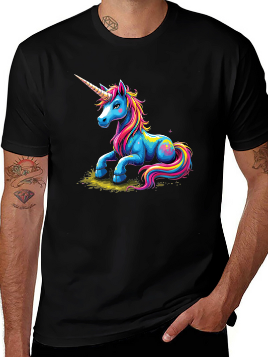 Unicorn Graphic Tee - Whimsical Black T-Shirt