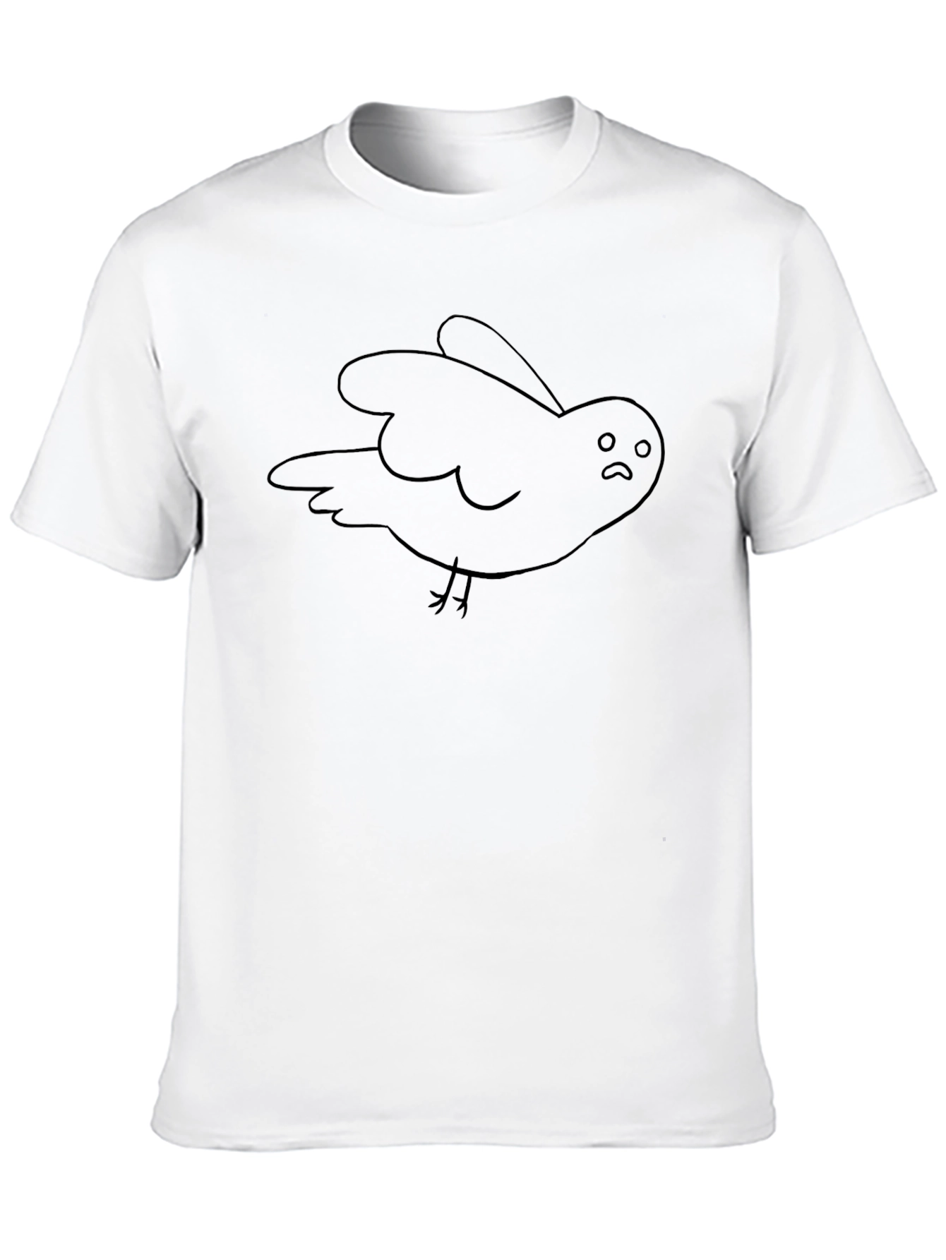 Sad Bird Graphic Black T-Shirt