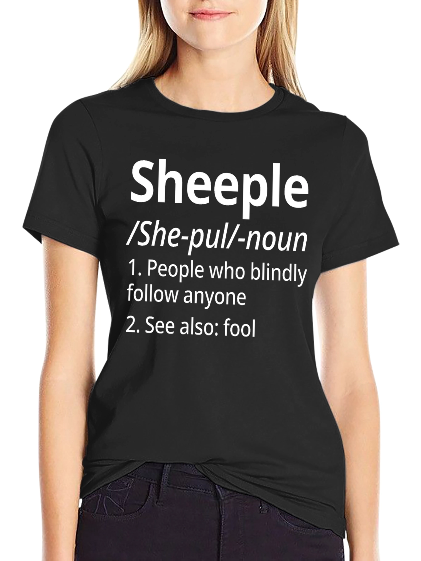 Sheeple Definition T-Shirt Funny Novelty Tee