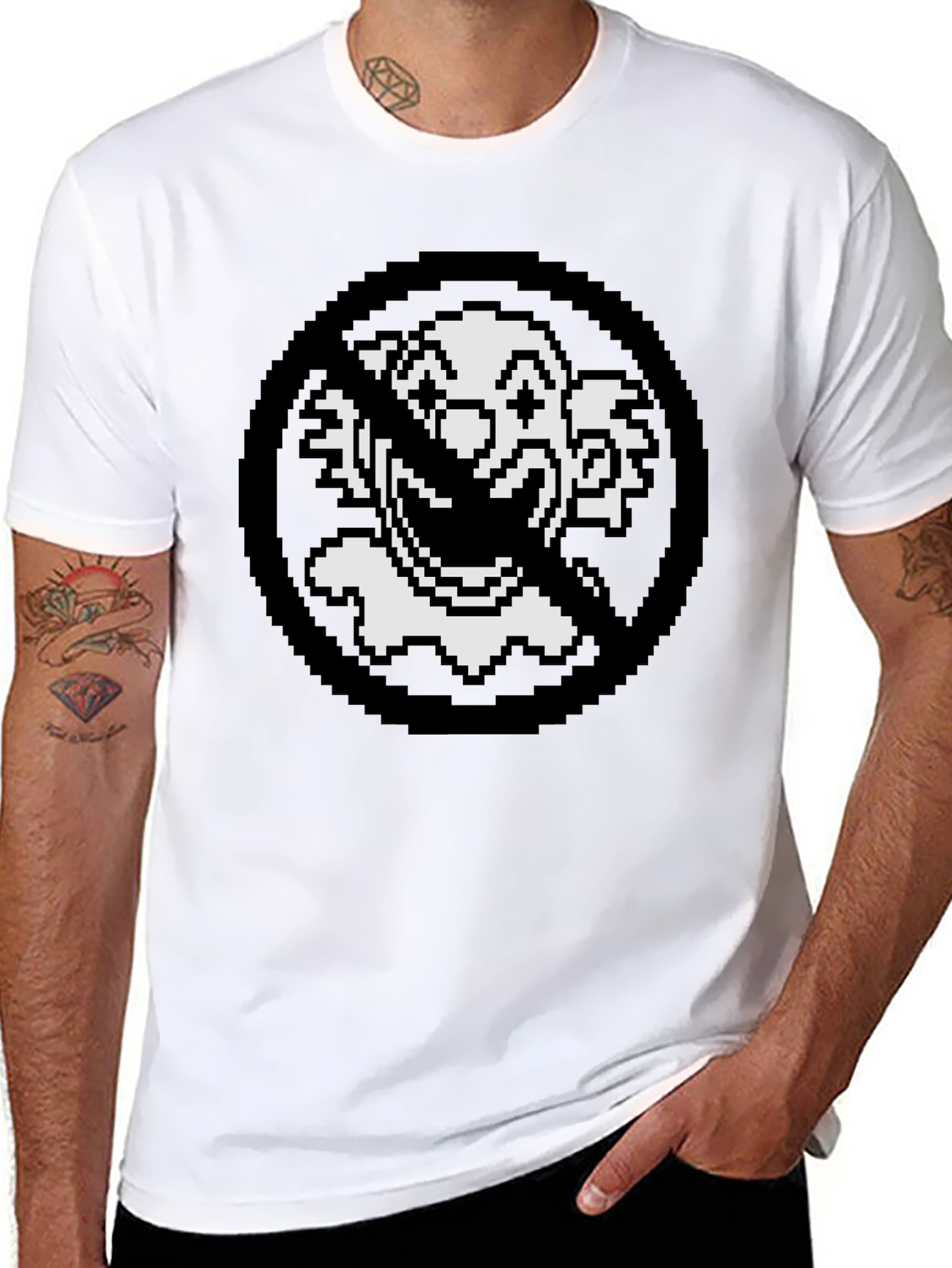 Anti-Clown Pixel Art Black T-Shirt