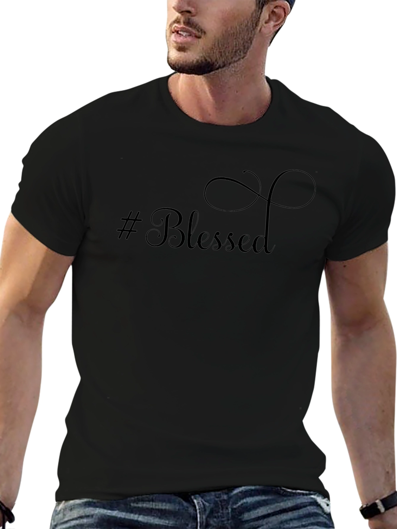 #Blessed Graphic Print T-Shirt - Casual Style