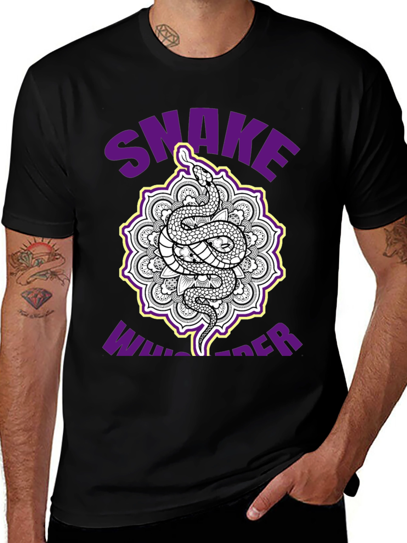 Snake Whisperer Graphic Tee - Unique Mandala Design