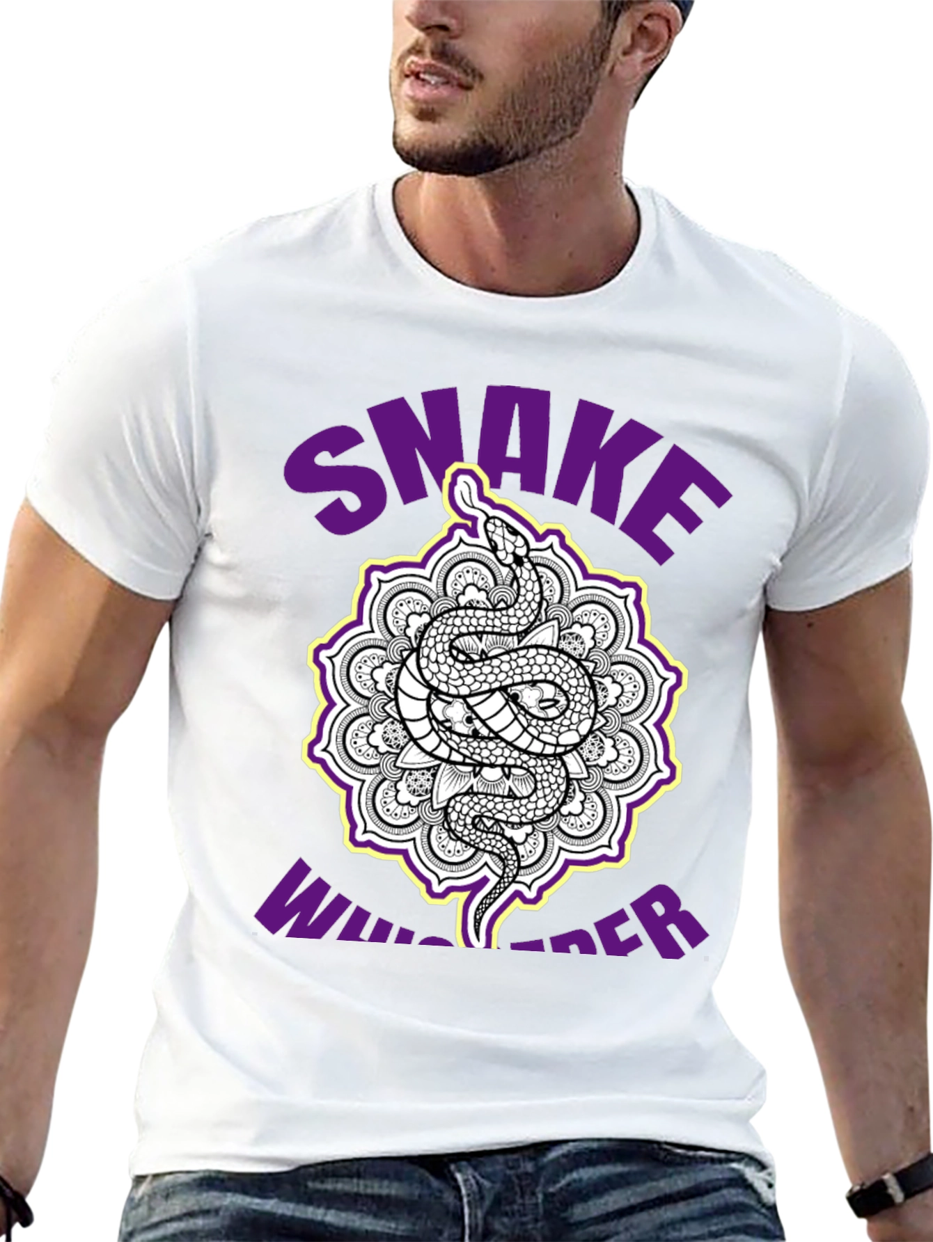 Snake Whisperer Graphic Tee - Unique Mandala Design