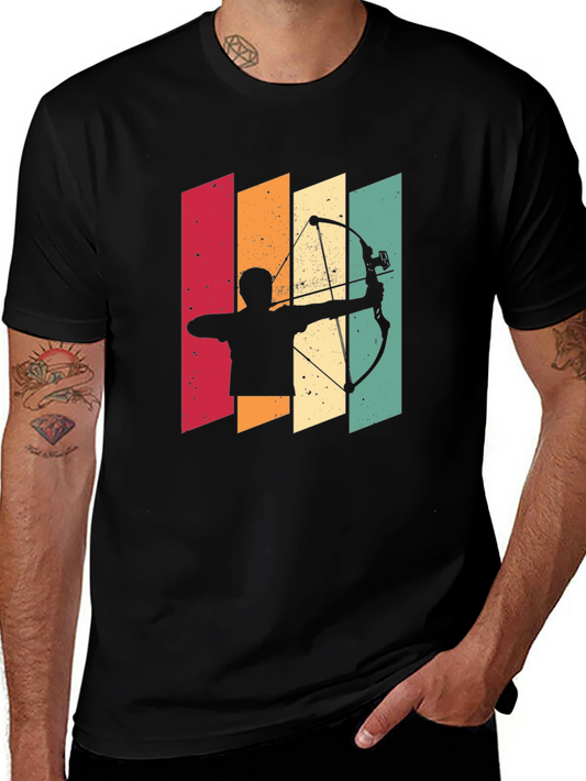 Archery Silhouette Retro Style Graphic Tee