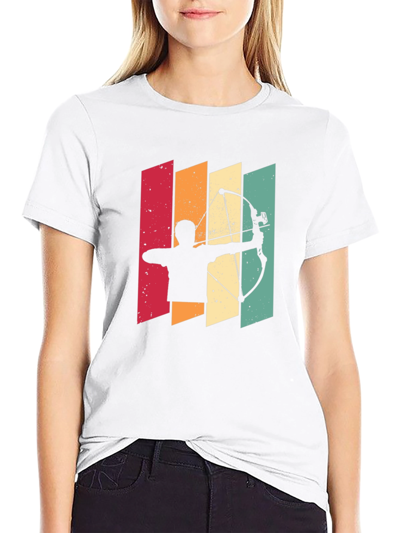 Archery Silhouette Retro Style Graphic Tee