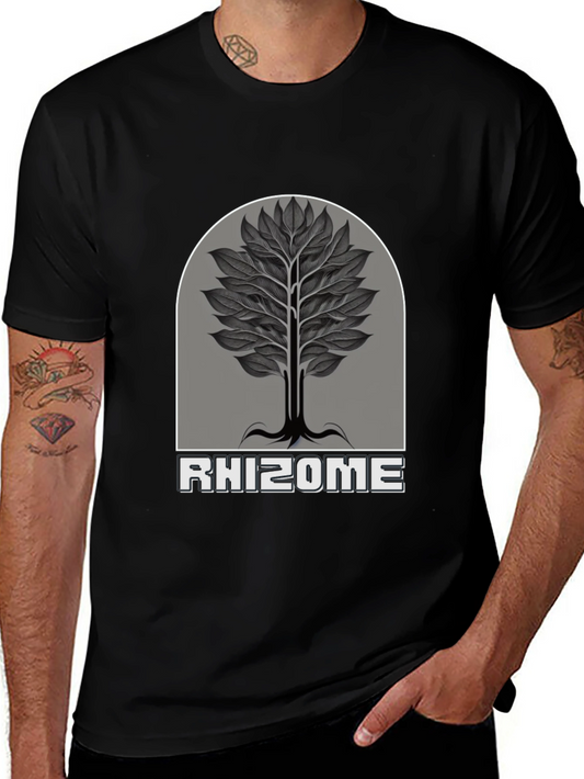 Rhizome Tree Graphic Print Black T-Shirt