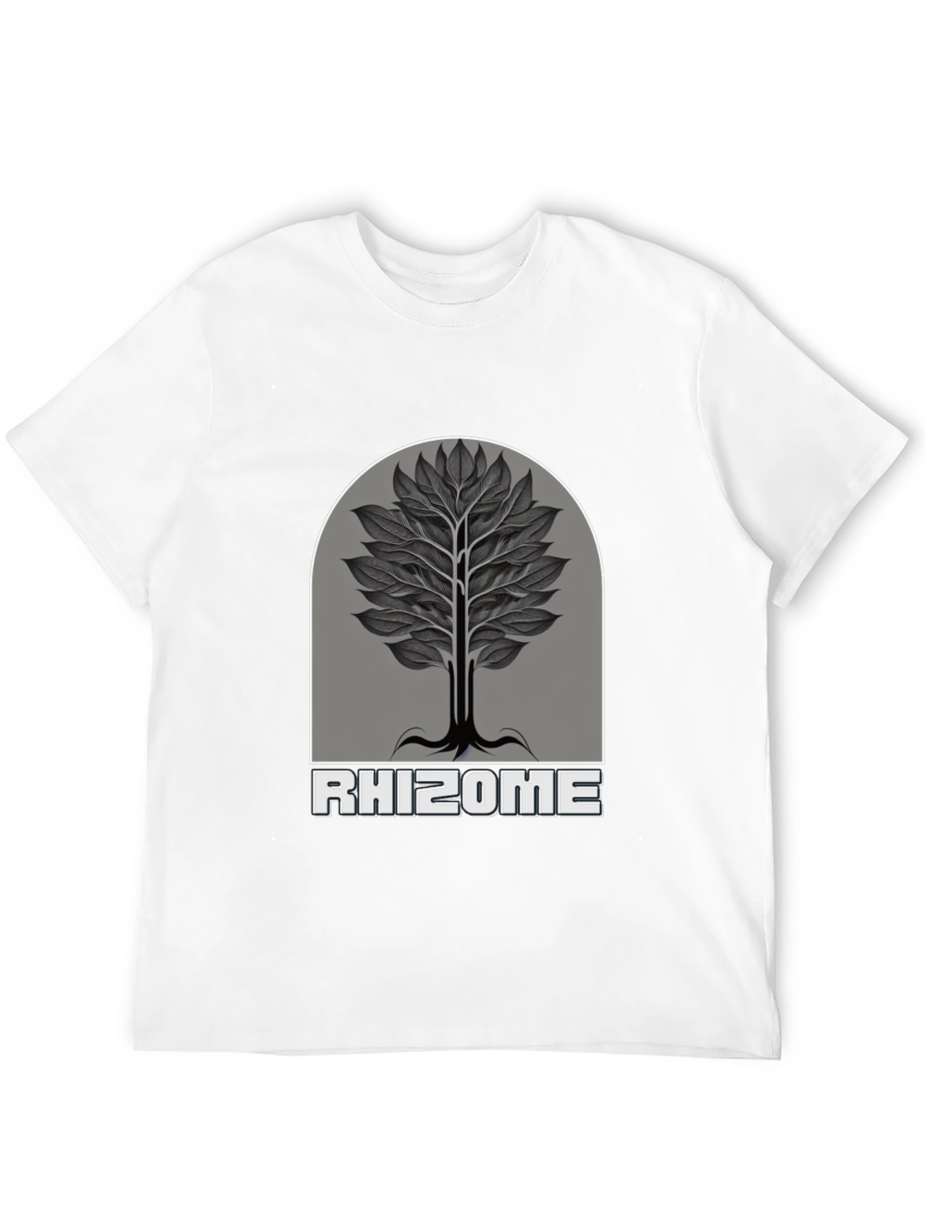 Rhizome Tree Graphic Print Black T-Shirt