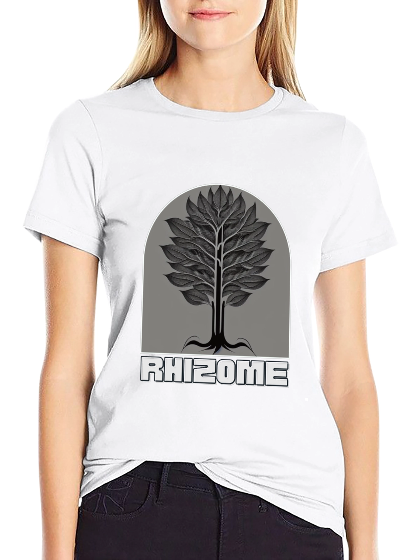 Rhizome Tree Graphic Print Black T-Shirt