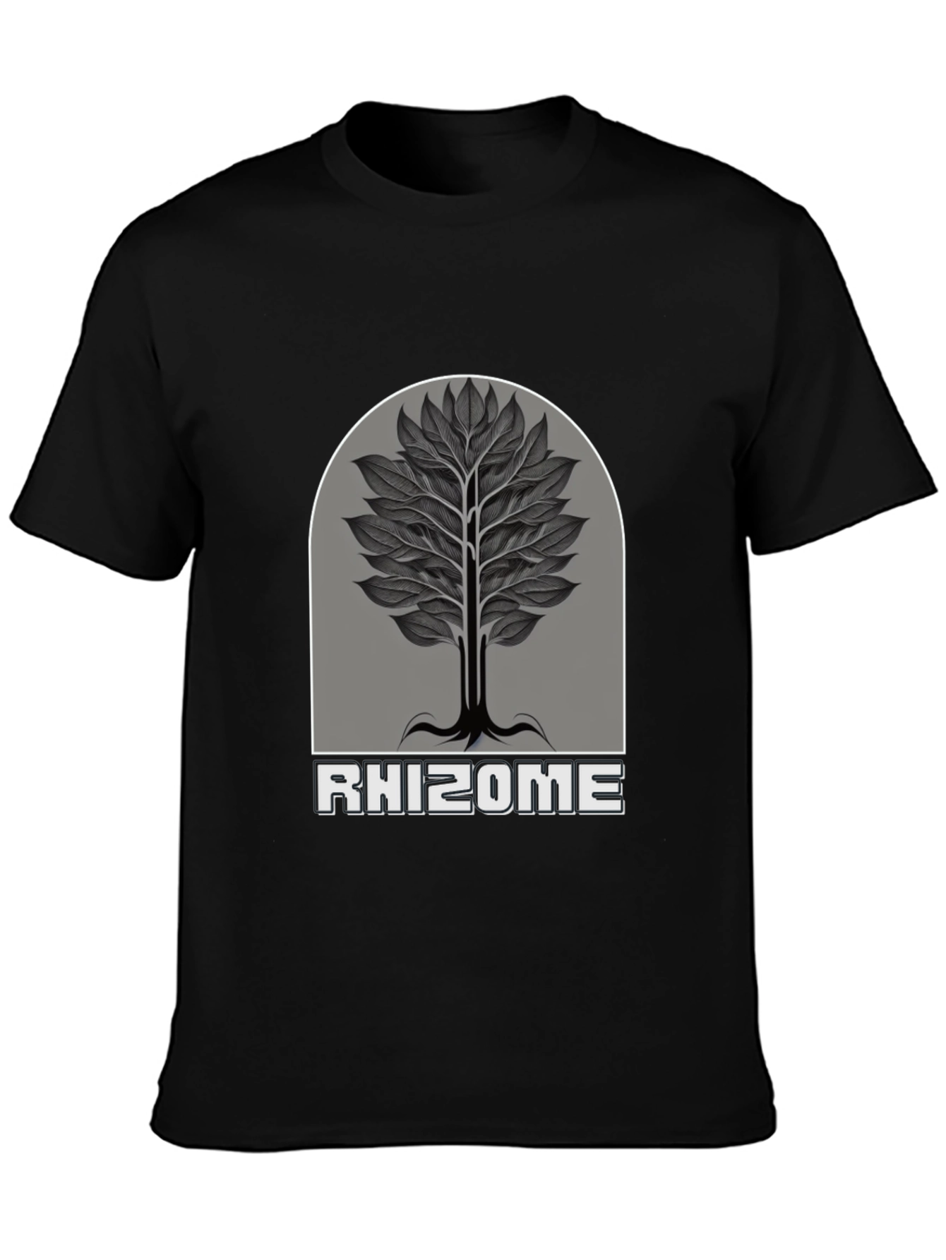 Rhizome Tree Graphic Print Black T-Shirt