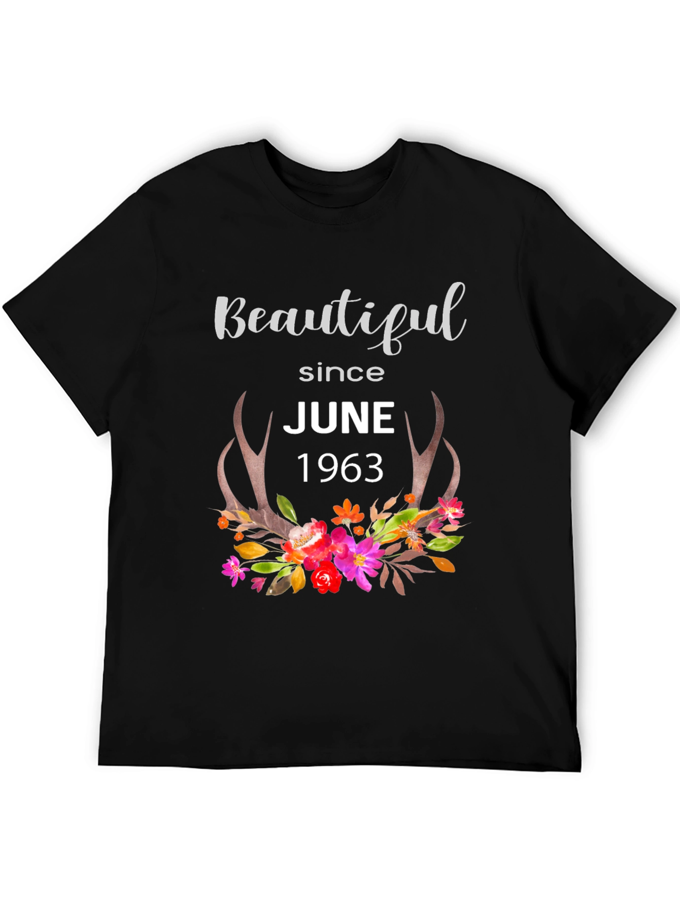 Beautiful Since June 1963 Black Graphic T-Shirt