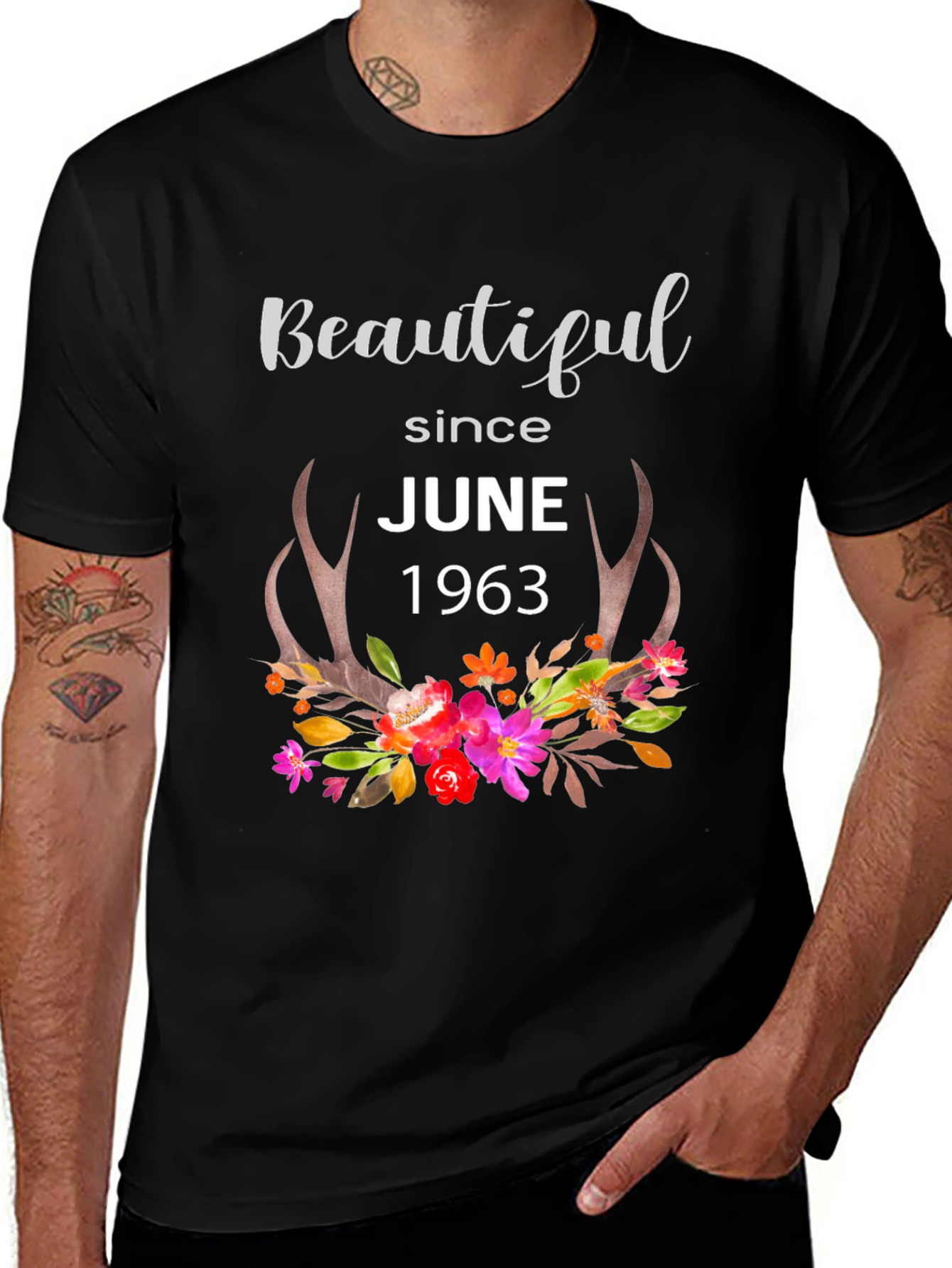 Beautiful Since June 1963 Black Graphic T-Shirt