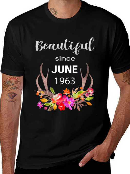 Beautiful Since June 1963 Black Graphic T-Shirt