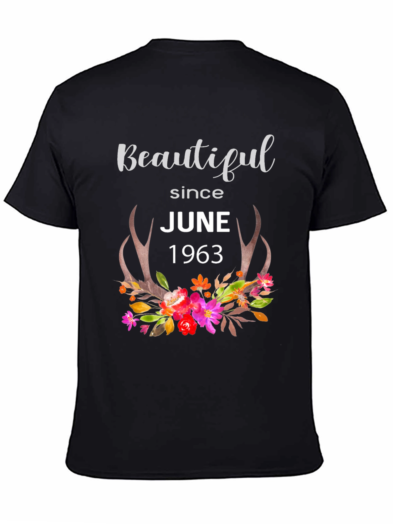 Beautiful Since June 1963 Black Graphic T-Shirt