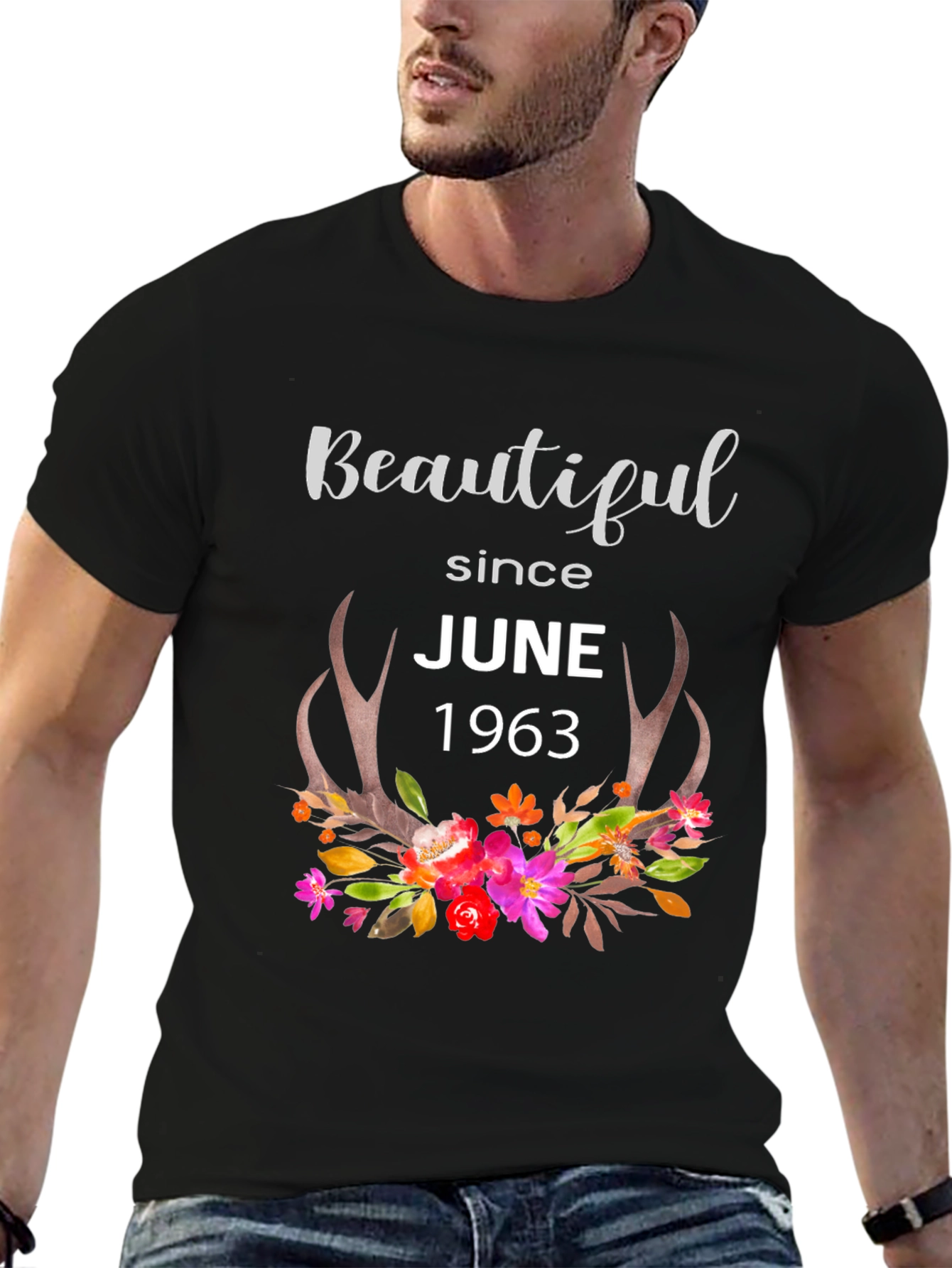 Beautiful Since June 1963 Black Graphic T-Shirt