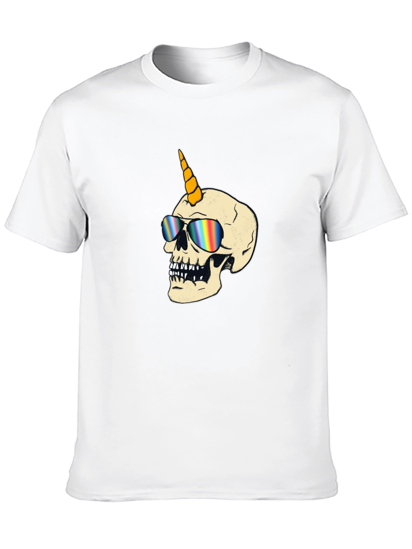 Unicorn Skull Graphic T-Shirt - Black