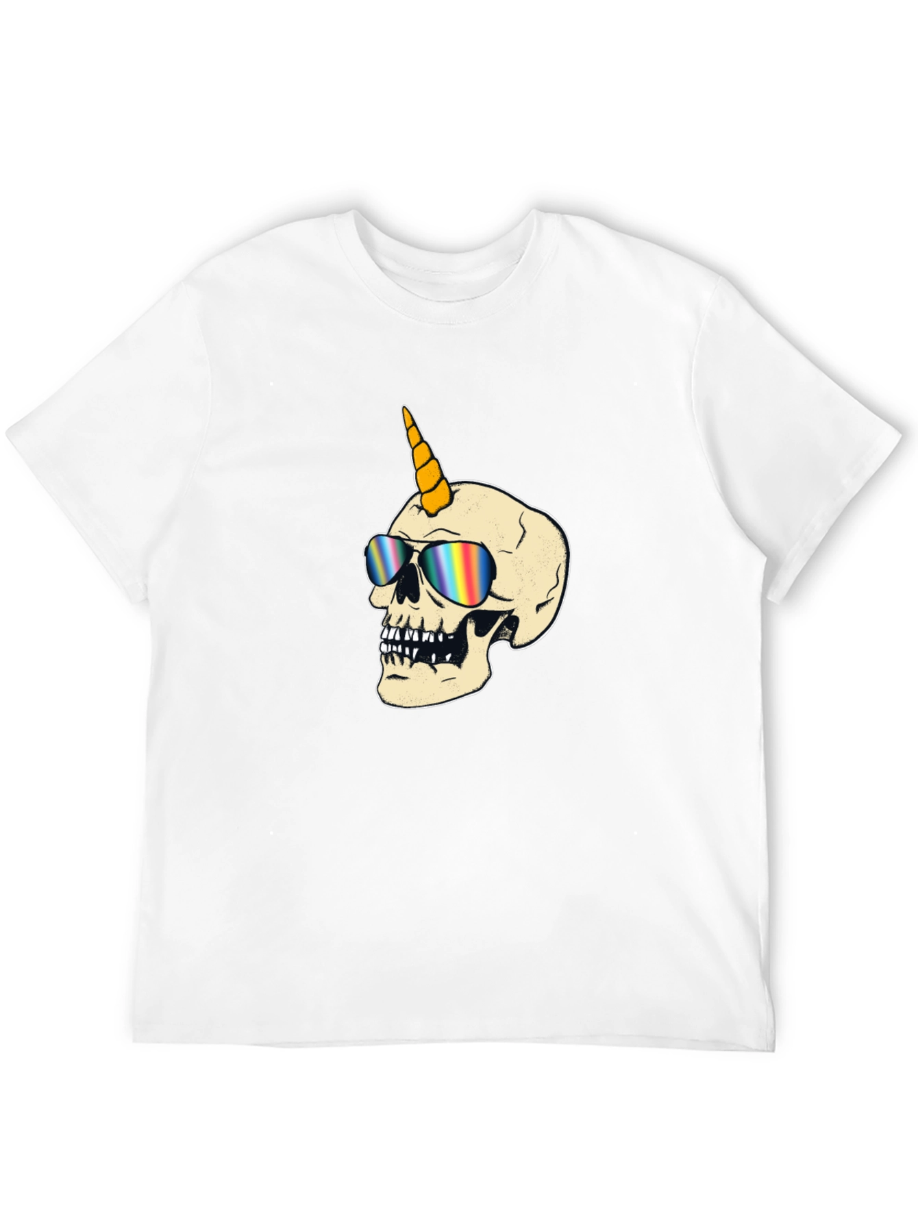 Unicorn Skull Graphic T-Shirt - Black