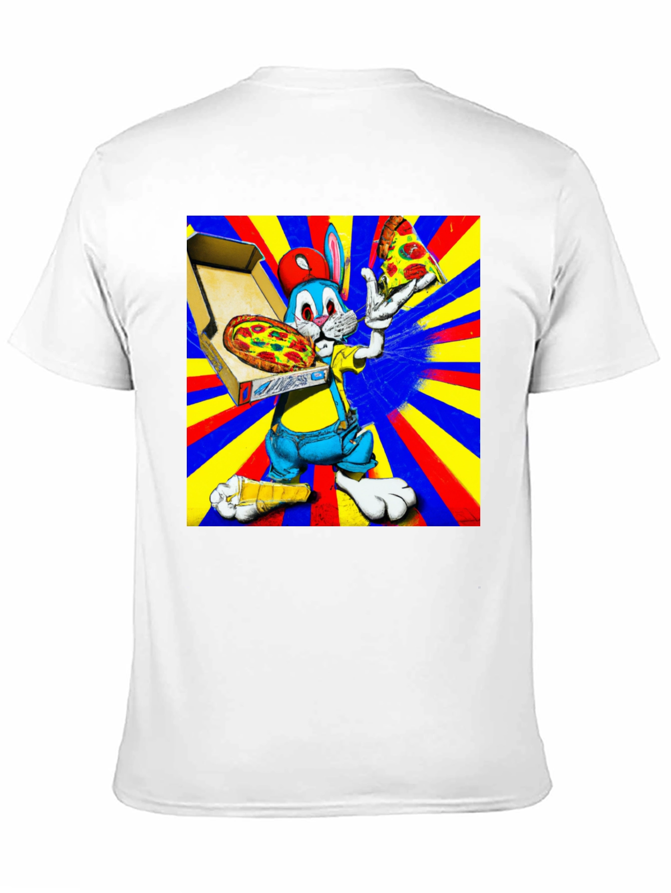 Cartoon Rabbit Pizza Graphic Tee