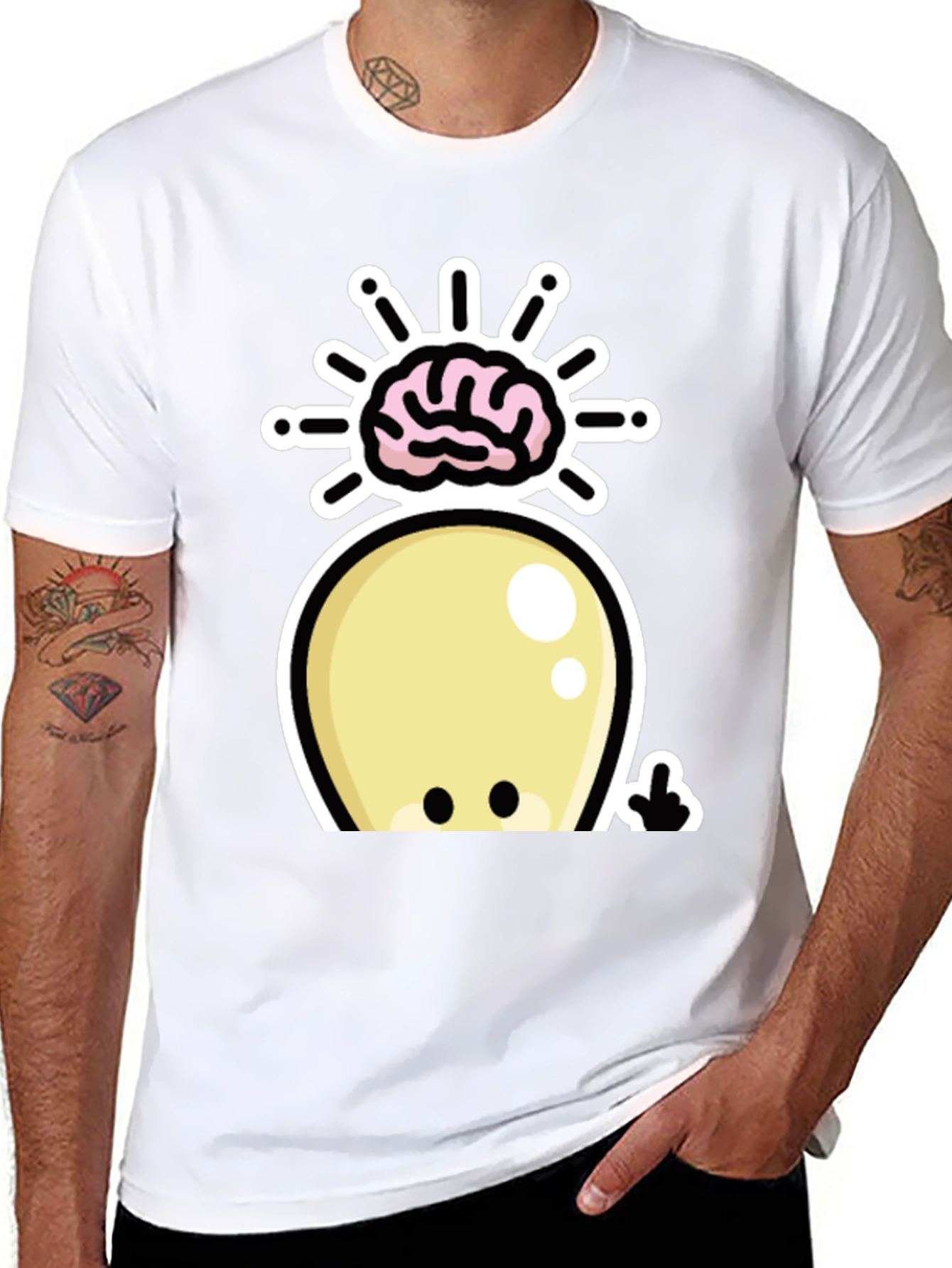 Brainy Alien Graphic T-Shirt