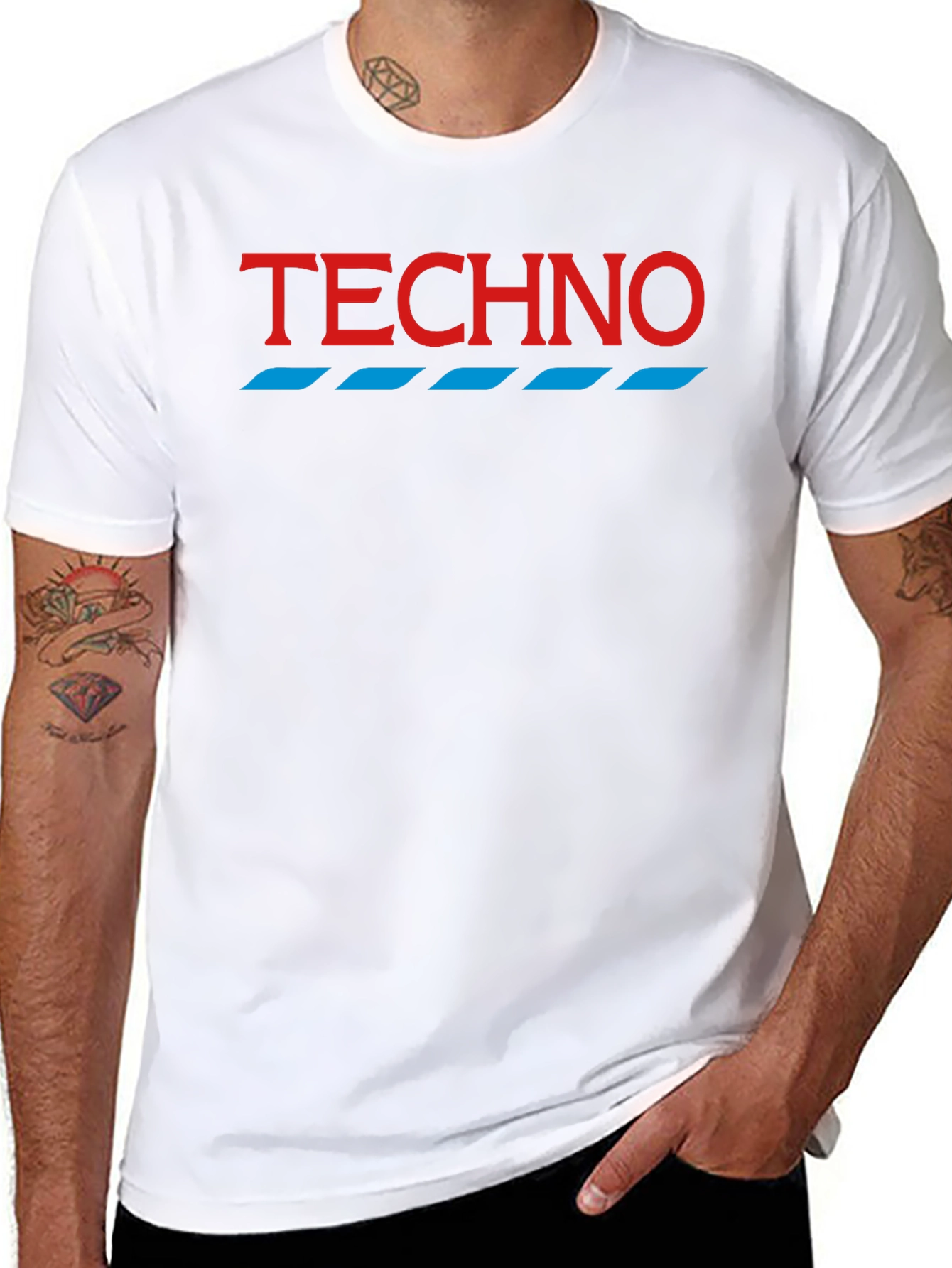 Techno Graphic Tee - Modern Minimalist Shirt