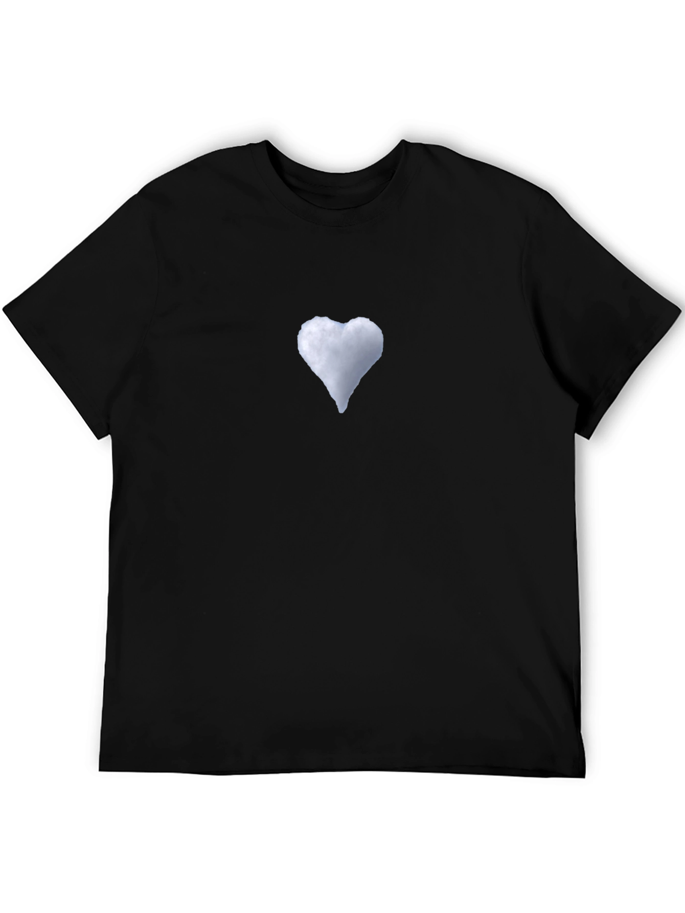 Cloud Heart Black T-Shirt - Soft & Stylish