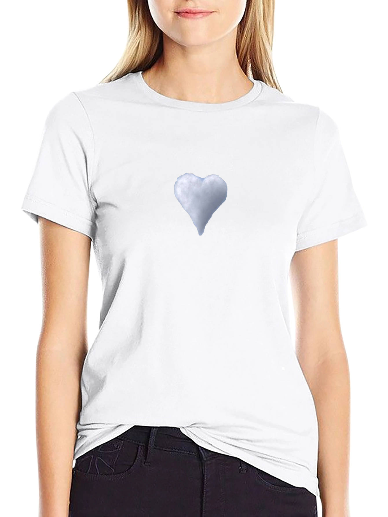 Cloud Heart Black T-Shirt - Soft & Stylish
