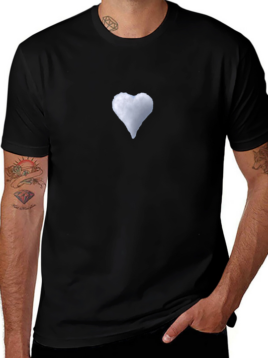 Cloud Heart Black T-Shirt - Soft & Stylish