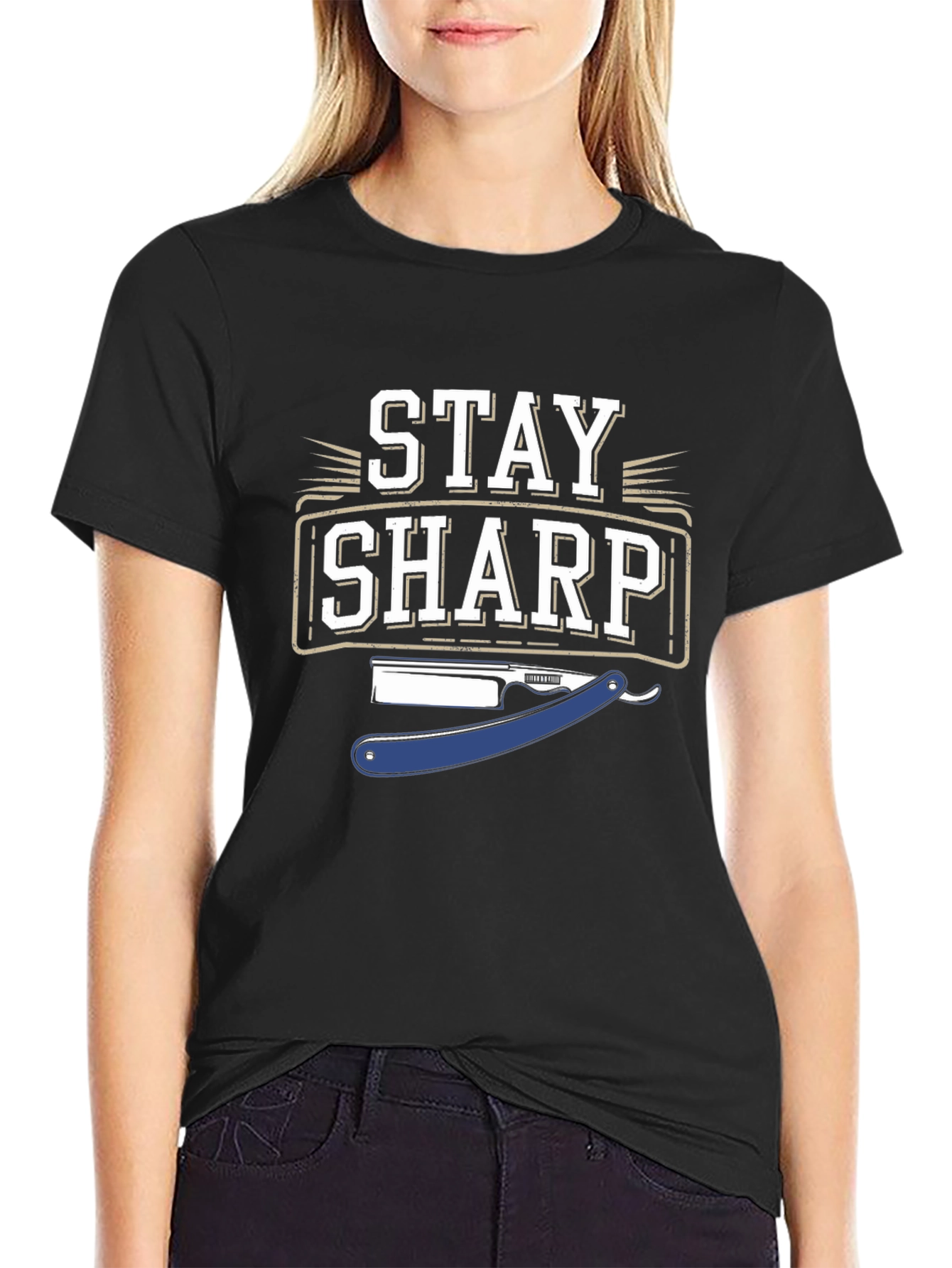 Stay Sharp Graphic T-Shirt - Black