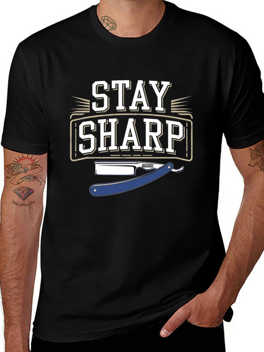 Stay Sharp Graphic T-Shirt - Black