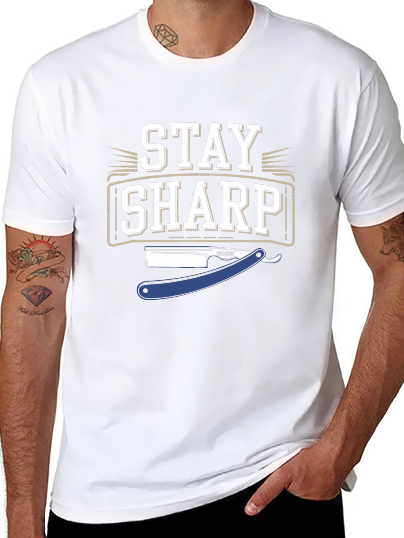 Stay Sharp Graphic T-Shirt - Black
