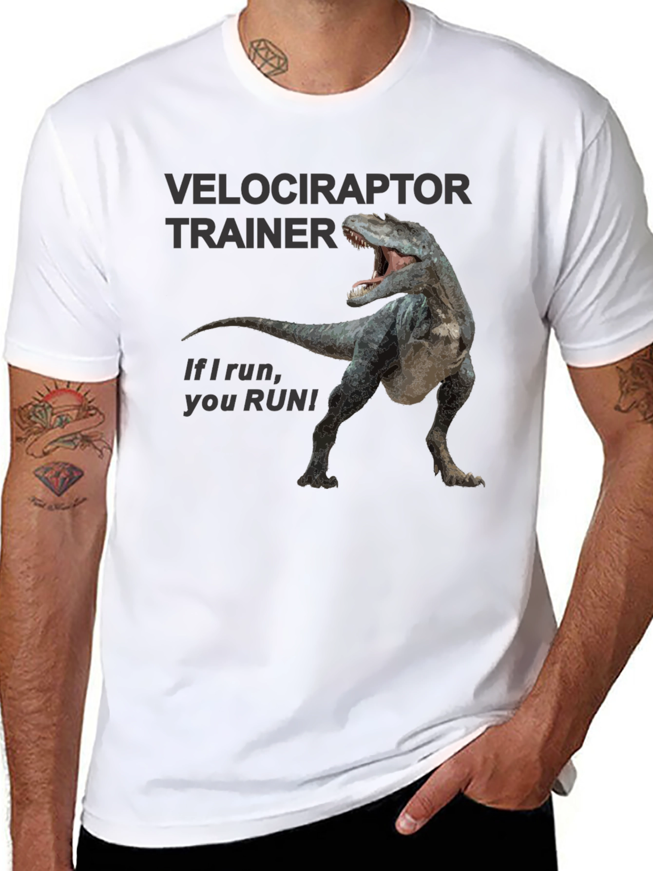 Velociraptor Trainer Black T-Shirt