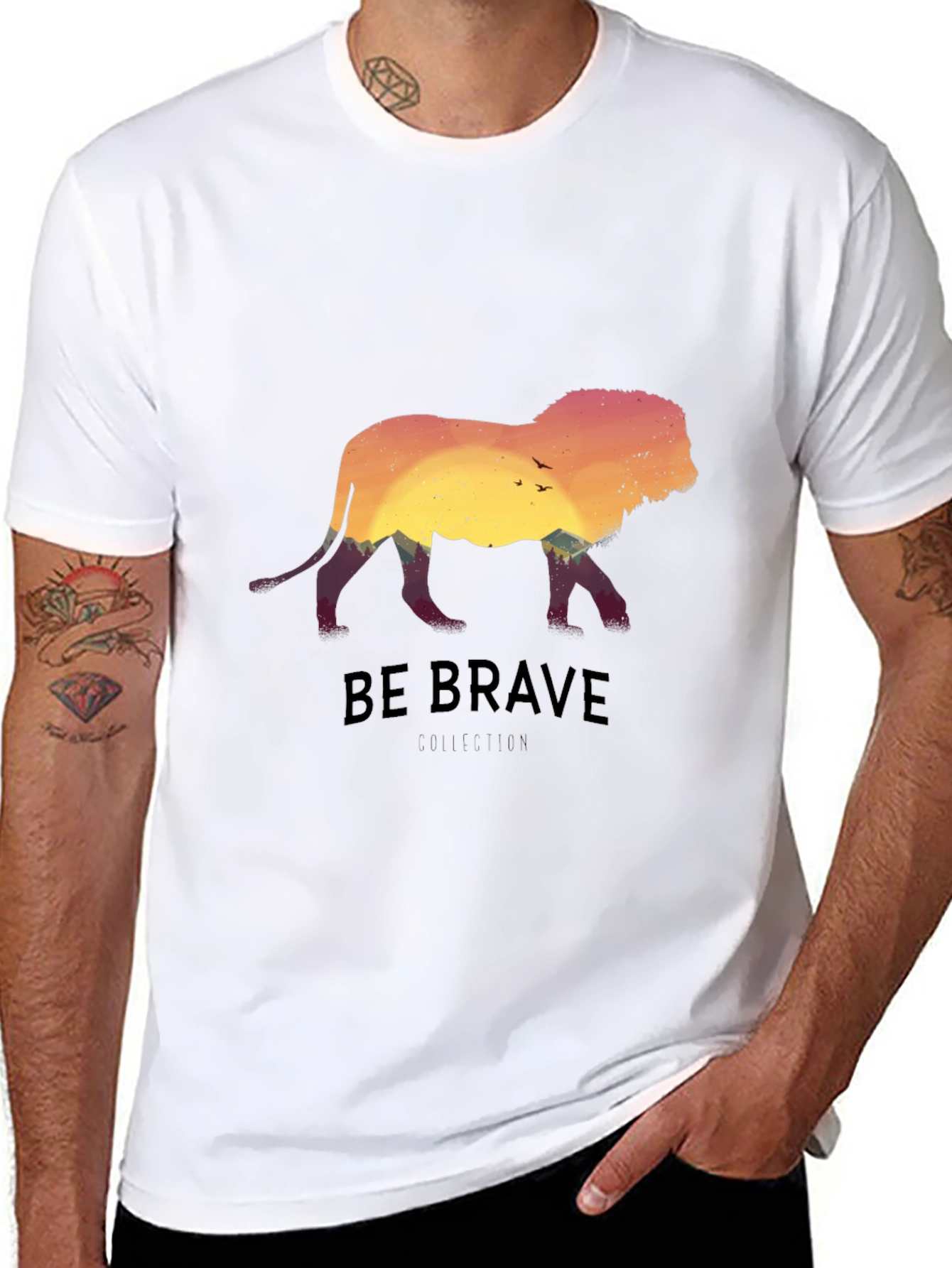 Be Brave Lion Silhouette Graphic Tee