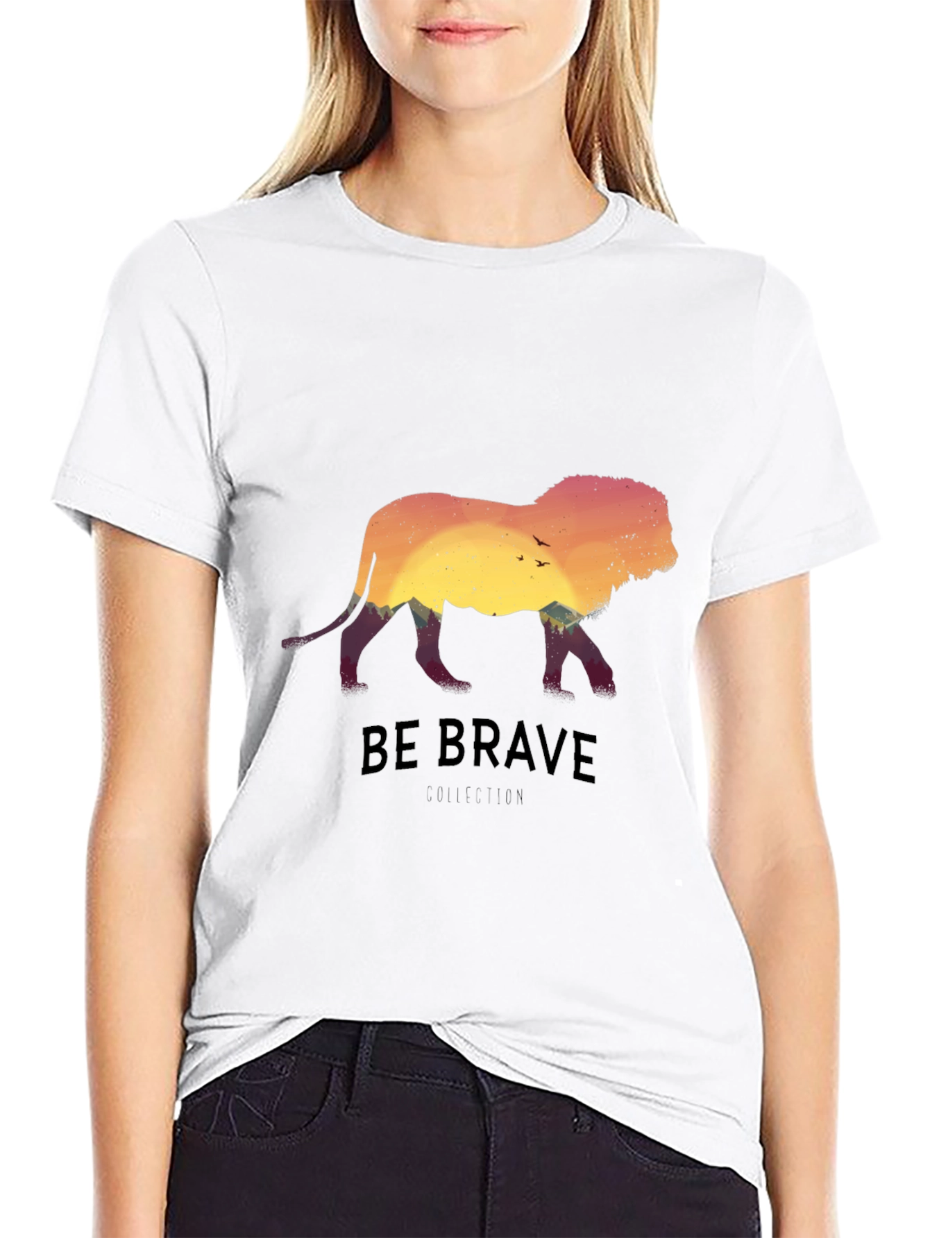 Be Brave Lion Silhouette Graphic Tee